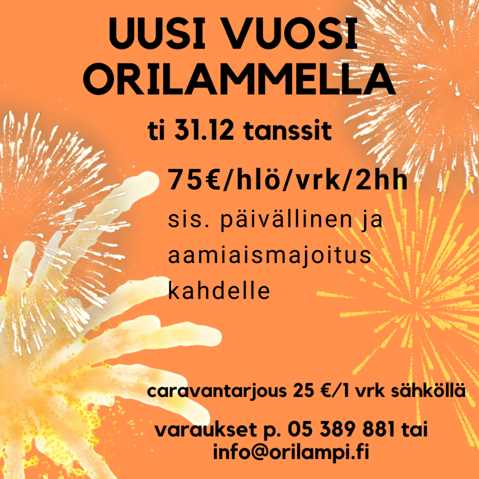 UUSI VUOSI Orilammella Ti 31 12 2024 Orilammen Maja uusi-vuosi-orilammella-ti-31-12-2024-orilammen-maja