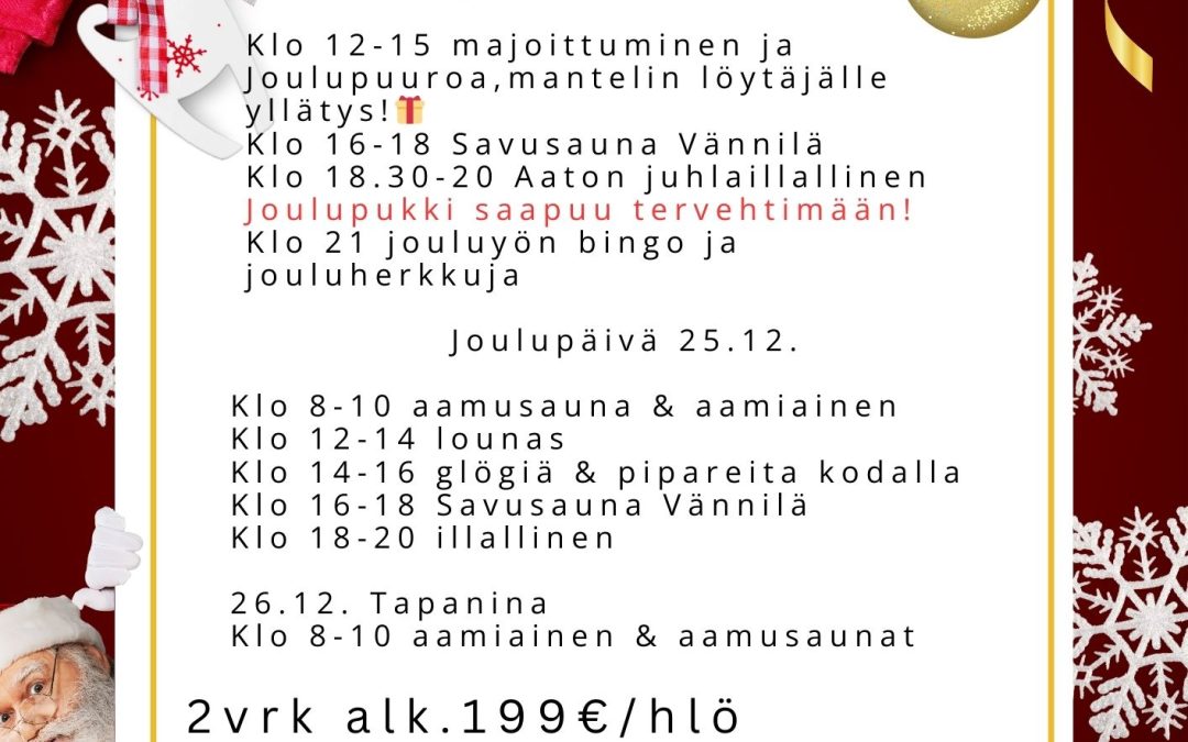 Joulupaketti 24.12.-26.12.2025
