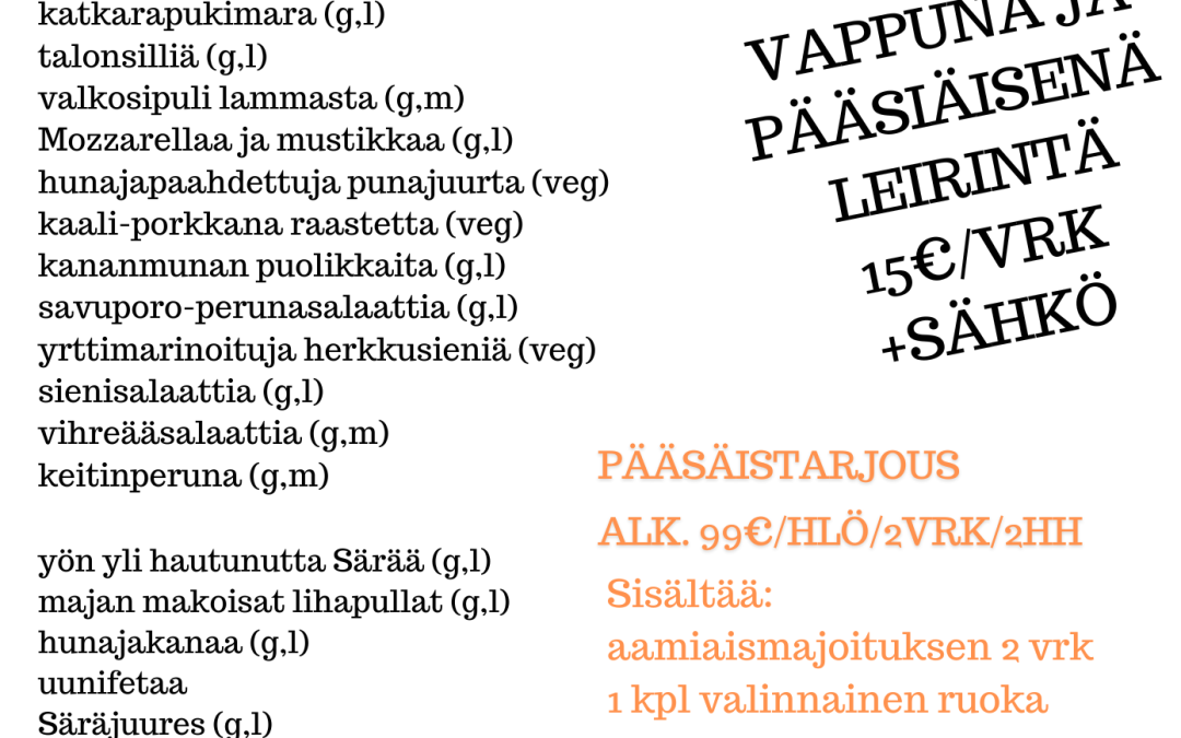 Pääsiäisen 2026 menu